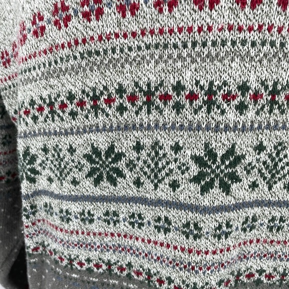 Traverse Bay Woolen Co. Large Made in USA Fair Isle Snowflake Women’s Sweater - Picture 3 of 6